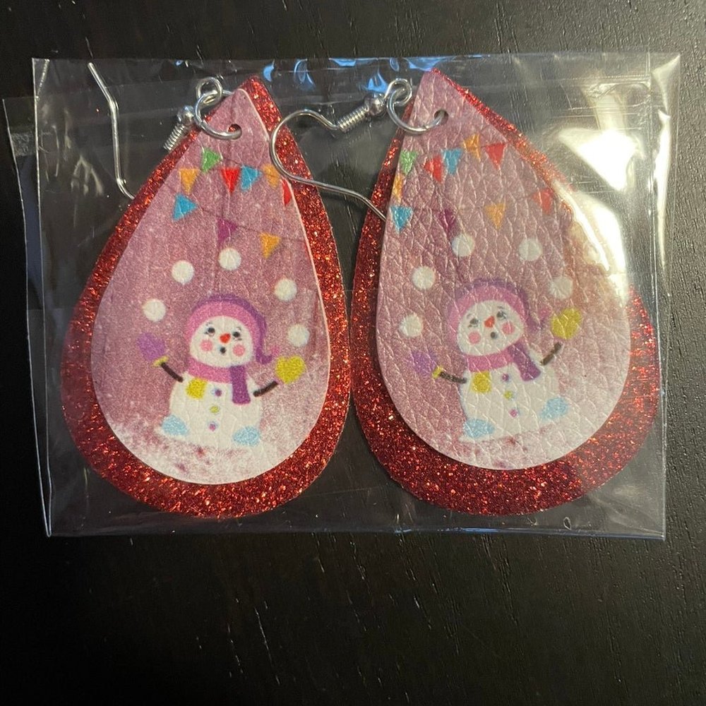 snowman earrings